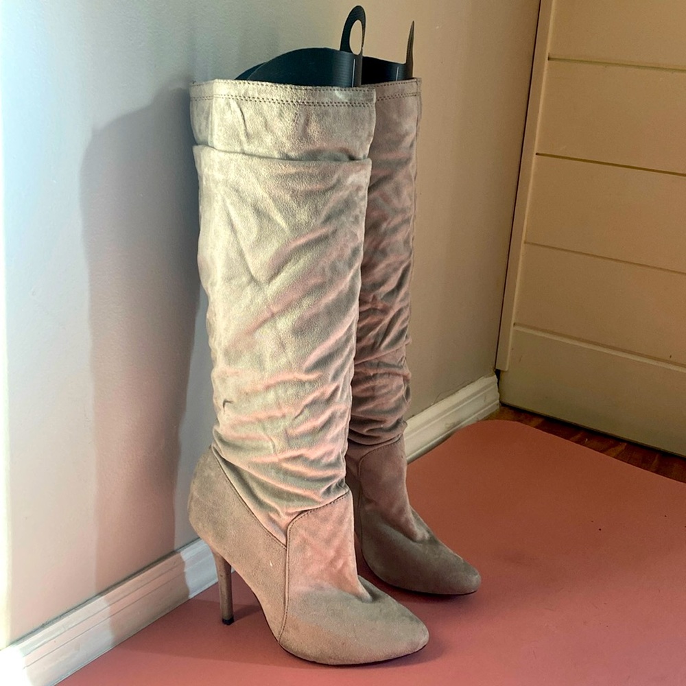 Grey high boots